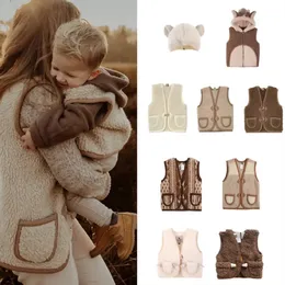 صدرية Al baby Winter Vest Kids Super Cute 80 ٪ Wool Made Toddler Lovely Children Boys Girls Building Wool Wool Stest مع زر 231020