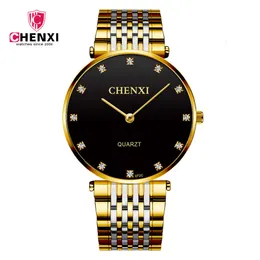 Chenxi Fashion Sier Golden Men tittar på rostfritt stålfodral god kvalitet Relogio Masculino Rhinestone Dial Watch Reloj Hombre