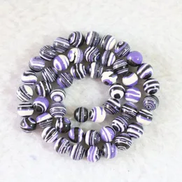 Perline Strisce Viola Turchia Turchesi Calaite Pietra 8mm 10mm 12mm 14mm Rotondo Fai Da Te Perline Allentate 15" B755