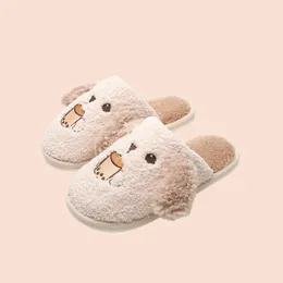 Home slippers women's plush autumn and winter Cherry blossom powder tartrazine new cotton drag women warm non-slip indoor winter slippers