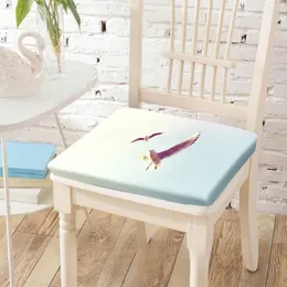 枕ミニミューリストスタイル渡り鳥の鳥印刷椅子スクエアコットンシートパディングソフトチェアパッドリクライナー床の装飾