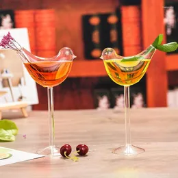 Vinglas 1 st kreativt transparent fågelformad cocktail hög skjul glas drickskopp