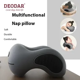 Pillow Deodar Multifunction Memory Foam Neck Pillow Slow Rebound Soft Travel Pillow for Sleeping Cervical Health Massage Nap Pillows 231021