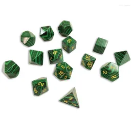 Beads Other Handmade Gemstone Number Digital Dice Set For Collection Malachite Polyhedral Gift D&D RPG COC Board Table Games ToolOther