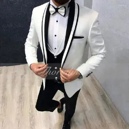 Männer Anzüge Thorndike Verkauf Hochzeit Weißen Anzug Business Männer Smoking Bräutigam Terno Masculino Kostüm Homme Herren Blazer