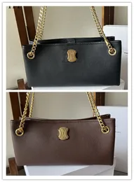 Designer di lusso BORSA PER GIORNALI MEDIA IN MORBIDA PELLE DI VITELLO Tracolla a catena NERA 114253 Borsa a tracolla a tracolla 7A Migliore qualità