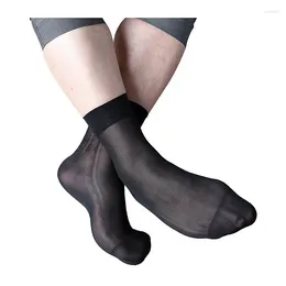 Men's Socks Plaid Thin Men Silk Sheer Softy Brand Top Quality Gay Fetish Collection Transparents Male Dress Suits