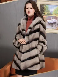 여자 모피 2023 겨울 고품질 밍크 코트 여성 인조 재킷