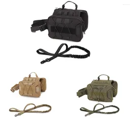 Dog Collars Tactical Vest Harness Military K9 Training With Control Handle And Saddle Bag Working For Large