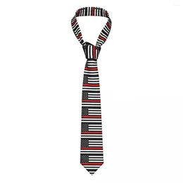 Bow Ties America Thin Red Line Flagg Tie för män Kvinnliga slipsklädertillbehör