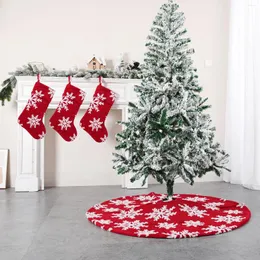 Garden Decorations Red Festive Socks Flat Luxury Velvet Jacquard Snowflake Tree Base 90cm 122cm Christmas Skirt