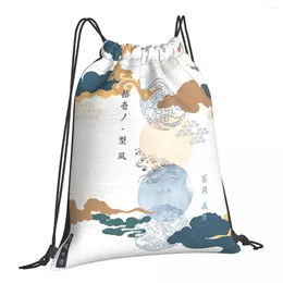 Shopping Bags Dead Calm Giyu Tomioka Water Breathing Poster Print Drawstring Storage Backpack Teenager Travel Bag Multi-function Pocket