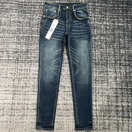 dhgate mager jeans män jeans designer staplade jeans byxor denim tårar mens jeans designer gör gamla tvättade smala fit jeans perforerade lapp trendiga elastiska staplade 38