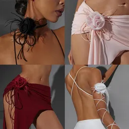 Scenkläder 3D Flower Latin Dance Accessories Women Ballroom Competition Vuxna Dekorativa SL8331