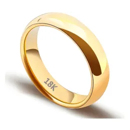 Bandringe Vergoldeter Ring 18K Goldfarbe Mode Damen Anillos Mujer ExcLUSive Paar Ehering Bague Femme Acier Inoxydable Bague 231021