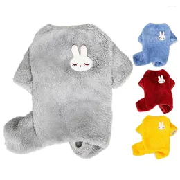 Dog Apparel Plush Pajamas For Cold Weather 4 Legged Clothes Cat Puppy Kitten Onesie Warm Soft Fleece Pet Jumpsuit Winter Coats