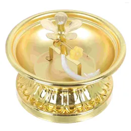 Ljushållare Flower Votive Tealight Holder Ghee Lamp Tibetan Mässing Oil Golden Altar levererar Diwali