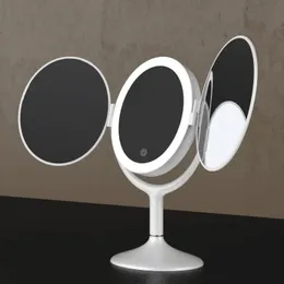 コンパクトミラーメイクアップバニティミラーLED回転可能なミラー化粧品ミラー光拡大MIRRORS MIRRORS GROSSISSANT TSLM1 231021