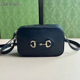 Retro 1955 Horsebit Camera Bag Unisex Designer Shoulder Bags Black Leather Luxury Bag Zipper Purse 4 Style