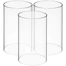 Candle Holders 3pcs Transparent Covers Desktop Household Shades