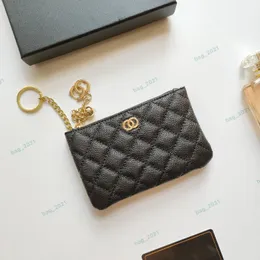 Mini bolsa de moedas com pingente feminina colorida bolsa combinando diamante treliça caviar couro acolchoado fofo porta-cartões com zíper multibolso bolsa de luxo bolsa de moedas sacoche