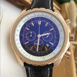 Orologio multifunzionale di design con movimento al quarzo da uomo di lusso, cinturino in pelle u1top, chiusura classica da 46 mm, con zaffiro impermeabile, orologio completo da regalo di Natale Montres guarda