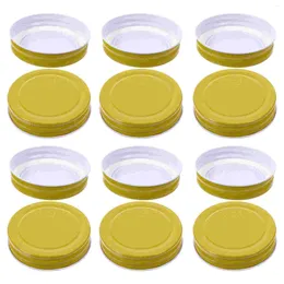 Louça 70mm folha de flandres regular boca jar tampa 12pcs uma peça tampas de conservas armazenamento reutilizável pode cobrir tampas parafuso garrafa de cozinha