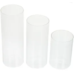 Ljushållare 3 datorer bulk bröllopsdekor transparent kopp ihålig tealight hållare container skrivbord prydnadsbrännare glas