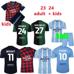 23 24コベントリーシティサッカージャージoヘアギーカー除sheaf 17 gyokeres 24 Godden 38 Hamer 2024 Home Blue Men Kids Kit Football Shirt