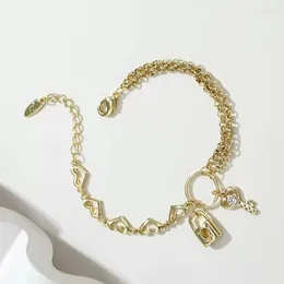 Charm Bracelets Trending Jewelry 2023 Arrival Locket Shaped Women's Gold Color Bracelet For Girls Party Wedding Accessories Gift