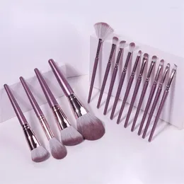 Makeup Brushes Högkvalitativ 14st mode Make Up Plant Fiber Brush Powder Foundation Concealer Contour Eyes Blending Set