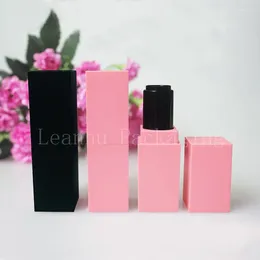 Bottiglie di stoccaggio Tubo per rossetto in plastica all'ingrosso quadrato Fai da te fatto a mano fatto in casa Spot classico nero opaco/rosa