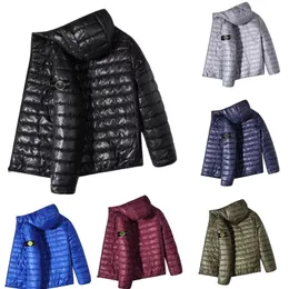 스톤 다운 재킷 남성 아래로 면밀 한 재킷 얇은 다운 재킷 두꺼운 재킷 가을 겨울 디자이너 재킷 지퍼 후드 가을 코트 남성과 여성