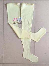 Meias meias de látex de cor clara meias cosplay meias sexy mangueira longa meias sem costura leggings abertas sola ou cobertura completa 231021