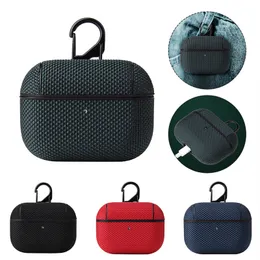 Tygfodral för AirPods 1 2 3 Premium Luxury Fabric Woven Case Skin Protective Cover med Anti-Lost Keychain för AirPods Pro Pro2