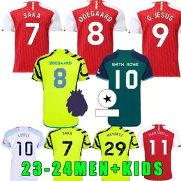 23 24 Gunnerss Saka camisas de futebol MARTINELLI THOMAS NICOLAS SMITH ROWE G.JESUS TIERNEY SMITH ROWE 2023 2024 camisa de futebol masculino kit infantil