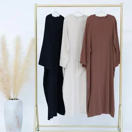 민족 의류 평원 Abaya 겸손한 캐주얼기도 무슬림 여성 긴 맥시 드레스 KAFTAN DUBAI 아랍 이슬람 EID Ramadan Robe Jalabiya residos