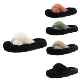 Deigner pantofole invernali da donna ciabatte con plateau scarpe in pelliccia sandali caldi da neve invernale nero bianco verde arancione slippe in pelliccia scarpe da donna