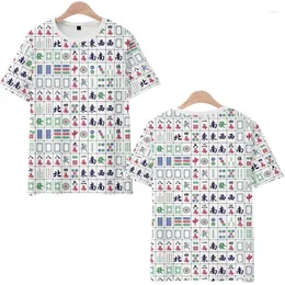 Men's T-skjortor China Mahjong 3D-tryck skjorta Kvinnor Män Summer Fashion O-Neck Kort ärm Rolig tshirt Grafisk tees Streetwear Harajuku Tops
