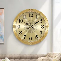 ウォールクロック豪華なヨーロッパ時計リビングルームホームファッションサイレントデジタル大型モダンエレガントな美しいデスペタドール