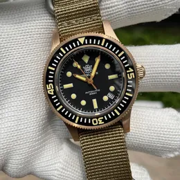 Wristwatches STEELDIVE Men Diver Watch 41MM Bronze Military Automatic Mechanical Wristwatch 300m Waterproof C3 Luminous NH35 Sapphire