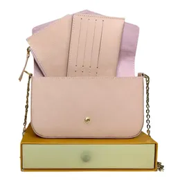 Designerväska för kvinnor 3-i-1 handväskor kuvertstilkedja kedjan i kroppskroppen axelväska handväska