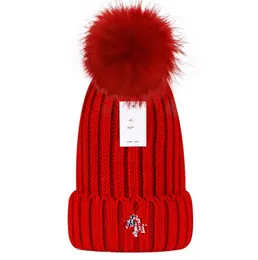 Luxury Designer Winter cap Knitted Brand Canada monkler Beanie Woolen Hat Men Women Chunky Knit Thick Warm faux fur pom Beanies Hats Female Bonnet a2