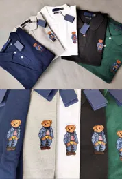 2024S Klassische Revers-Stickerei Polos Bear 100 % Baumwolle, Perlenstoff, fünf Farben S-XXL