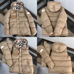 Parka da uomo in piumino Sandro Duffy Bby Bur con cappuccio con motivo a quadretti, manica staccabile, giacca con imbottitura in piumino d'anatra bianca