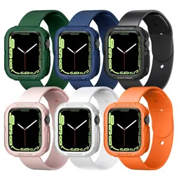 8 färger sport TPU -fodral för Apple Watch Soft Protector Protective Cases of Iwatch 40mm 41mm 44mm 45mm 49mm