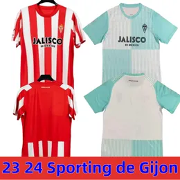 23 24 Футбольные майки Sporting de Gijon 2023 IZQUIERDOZ QUEIPO CAMPU J. VARANE DIEGO S. J. OTERO DJUKA Мужские футбольные майки дома на выезде