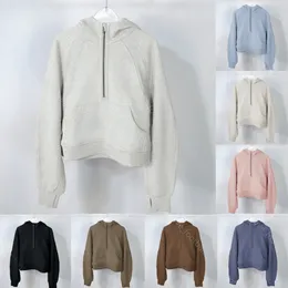 lu-hoodies 운동 Lululemenly fiess Wear Womens Yoga Alo Alo 복장 스포츠웨어 외근 재킷 야외 의류 캐주얼 성인 러닝 긴 소매 후드.