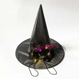 Halloween Hats Are Funny And Cute For Kids And Adults New Halloween Witch Hat Glow Witch Hat Ball Party Dress Up Dark Witch Party Headdress Ball Hat