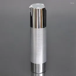 Lagringsflaskor 50 ml UV Silver Airless Vacuum Pump Bottle For Lotion Emulsion Serum Foundation Essence Liquid Antisunshine Cosmetic